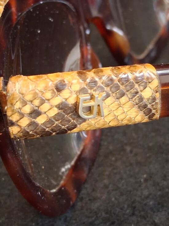 VTG Emmanuelle Khanh 5050 Genuine Snakeskin Tortoise Oversized Sunglasses France main image 8